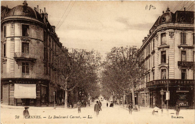 Carte postale ancienne Cannes - Le Boulevard Carnot à Cannes