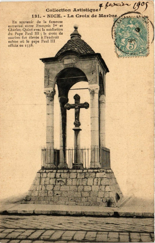 Carte postale ancienne Collection Artistique - Nice - La Croix de Marbre à Nice