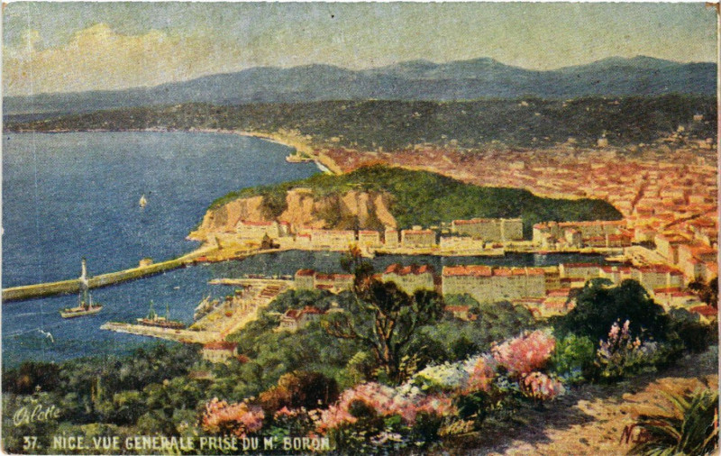 Carte postale ancienne Nice - Vue générale prise du M'Boron à Nice