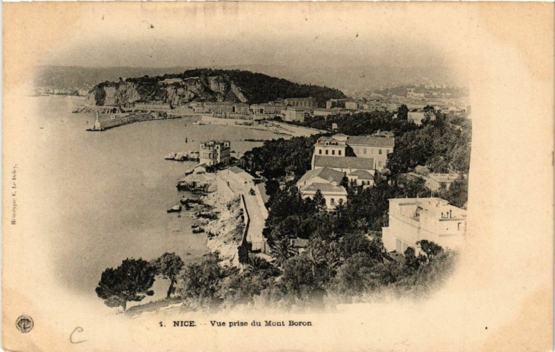 Carte postale ancienne Nice - Vue prise du Mont Boron à Nice
