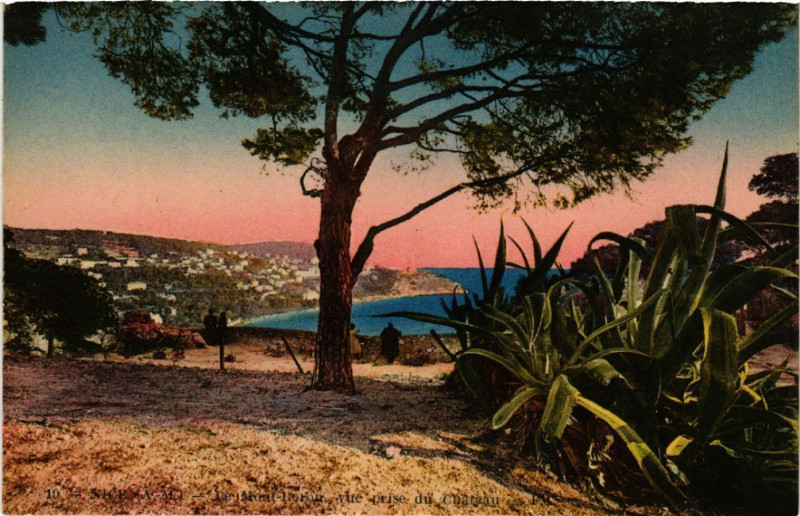 Carte postale ancienne Nice A M. - Mont Bonur vue prise du Chateau à Nice