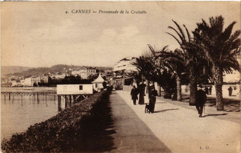 Carte postale ancienne Cannes - Proenade de la Croisette à Cannes