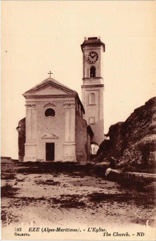 Carte postale ancienne Eze - L'Eglise - The Church à Èze