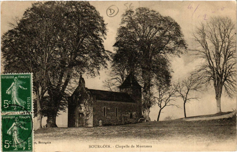 Carte postale ancienne Bourgoin - Chapelle de Montceau