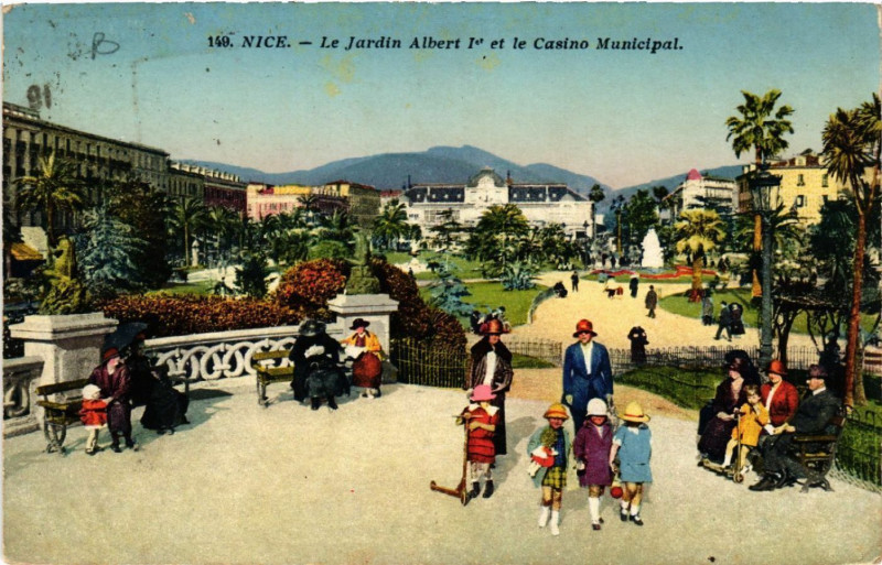 Carte postale ancienne Nice - Le Jardin Albert Ier et le Casino Municipal à Nice