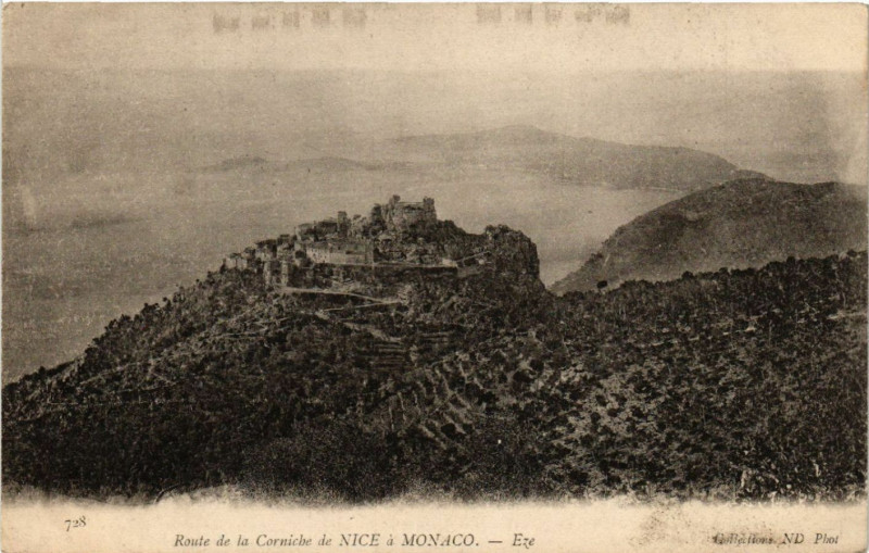 Carte postale ancienne Route de la Corniche de Nice a Monaco à Nice