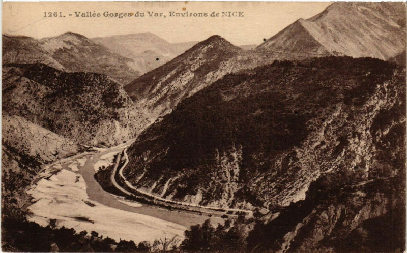 Carte postale ancienne Vallée Gorges du Var, Environs de Nice à Nice