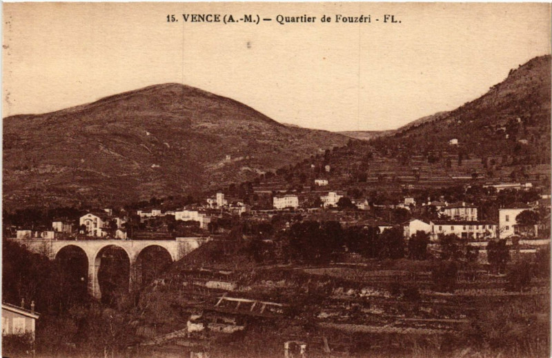 Carte postale ancienne Vence - Quartier de Fouzéri à Vence