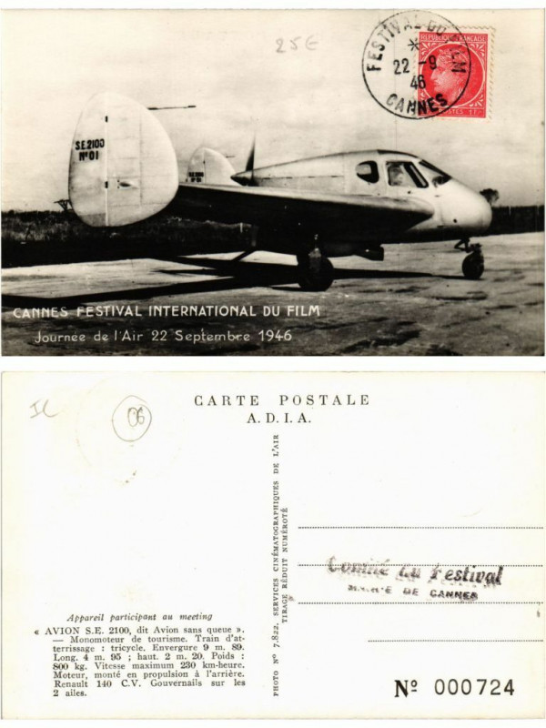 Carte postale ancienne Cannes Festival Internat du Film. Journee de l'Air 1946 à Cannes