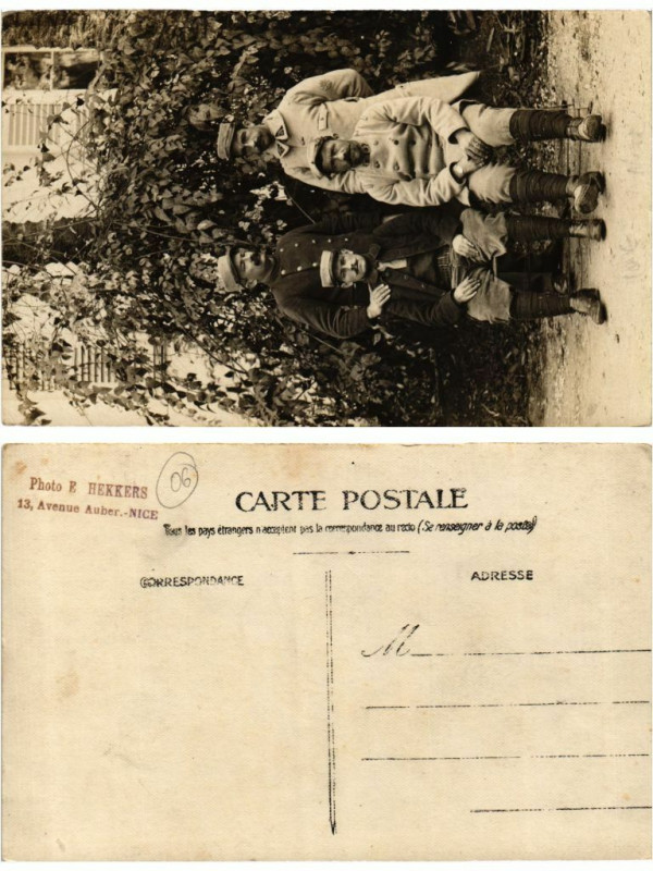 Carte postale ancienne Carte photo Nice soldats à Nice