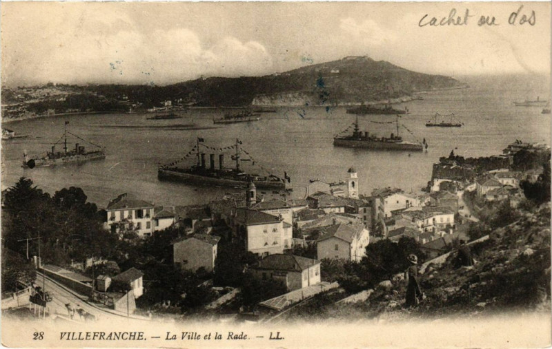 Carte postale ancienne Villefranche La Vill eet la Rade