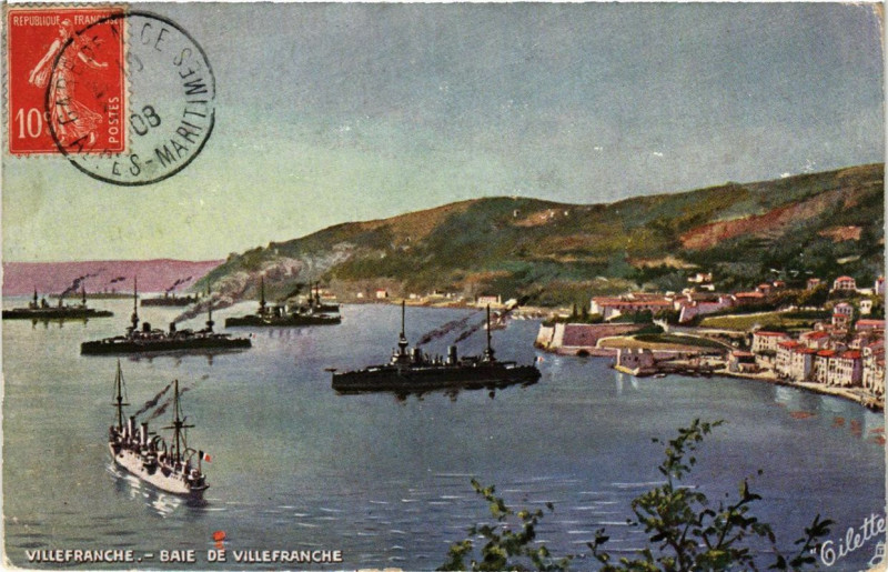 Carte postale ancienne Villefranche Baie de Villefranche