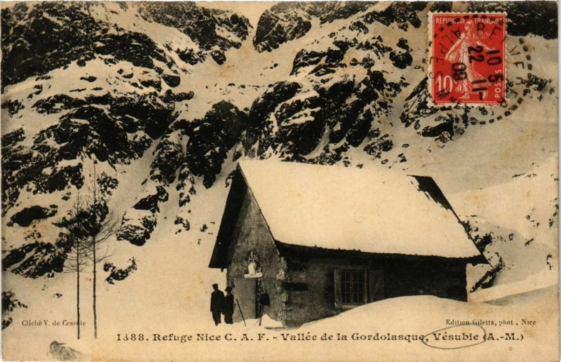 Carte postale ancienne Vallée de la Gordolasque VESUBIE, Refuge Nice C.A.F. à Nice