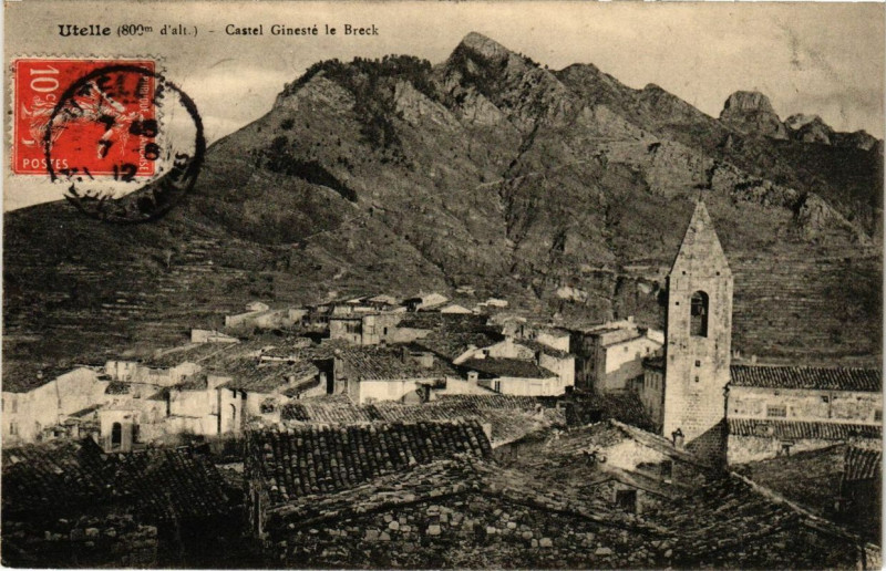 Carte postale ancienne Utelle Castel Gineste le Breck à Utelle