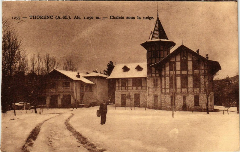 Carte postale ancienne Thorenc Chalets sous la neige