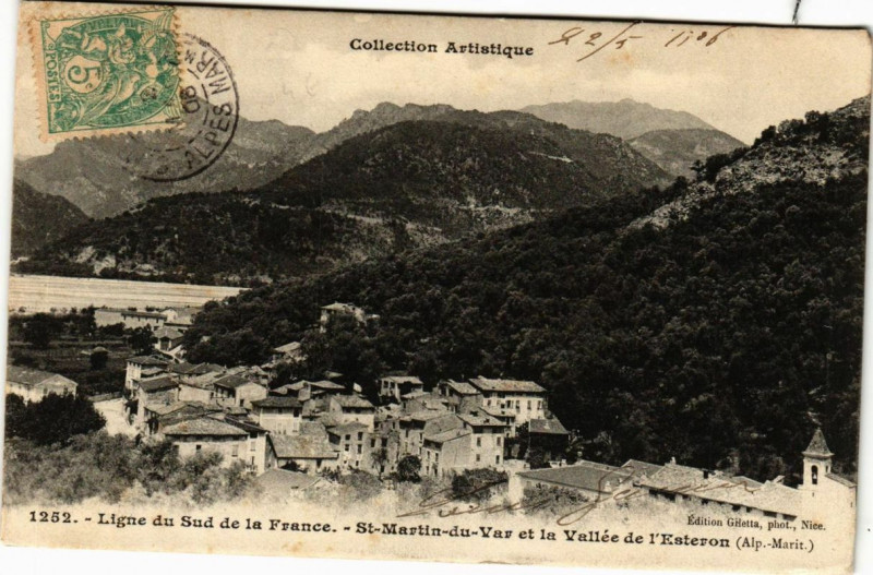 Carte postale ancienne Saint-Martin-du-Var et la Vallée de l'Esteron à Saint-Martin-du-Var