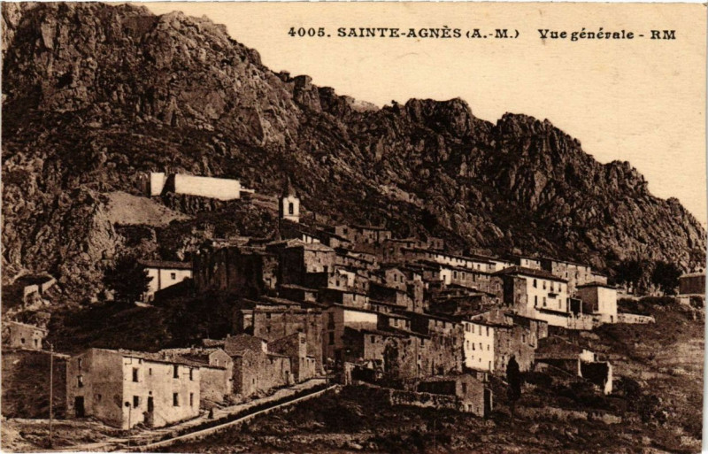 Carte postale ancienne Sainte-Agnes vue générale