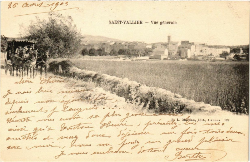 Carte postale ancienne Saint-Vallier vue générale