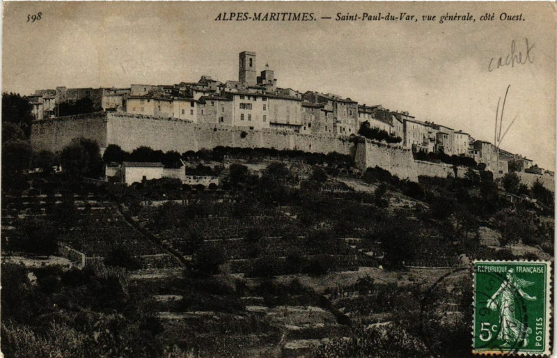 Carte postale ancienne Saint-Paul-du-Var vue generale, cote Ouest