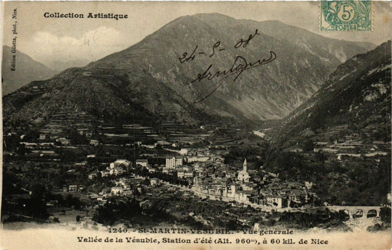 Carte postale ancienne Saint-Martin-Vesubie vue générale