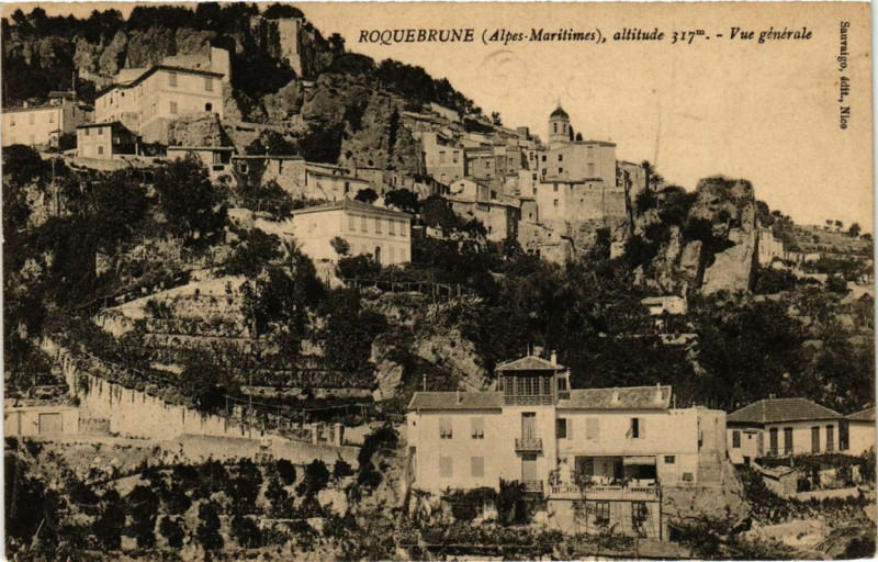 Carte postale ancienne Roquebrune Vue générale