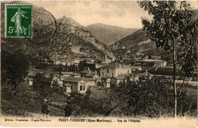 Carte postale ancienne Puget-Theniers Vue de l'Hopital à Puget-Théniers