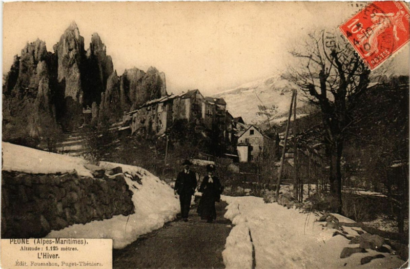 Carte postale ancienne Peone L'Hiver à Péone