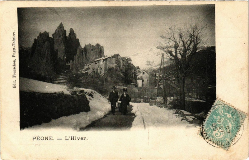 Carte postale ancienne Peone L'Hiver à Péone