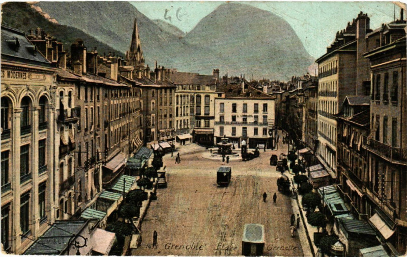 Carte postale ancienne Grenoble - Place Grenette à Grenoble