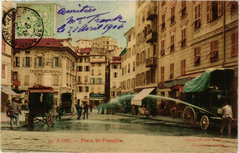 Carte postale ancienne Nice Place St-Francois à Nice