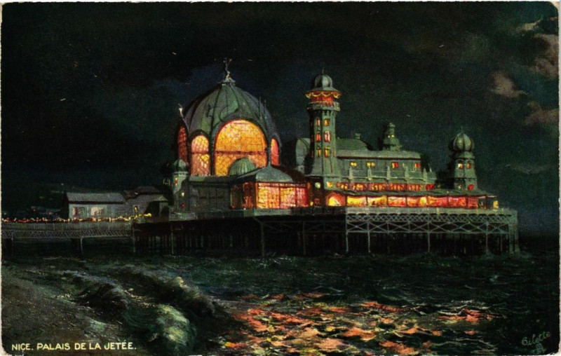 Carte postale ancienne Nice Palais de la Jetee à Nice