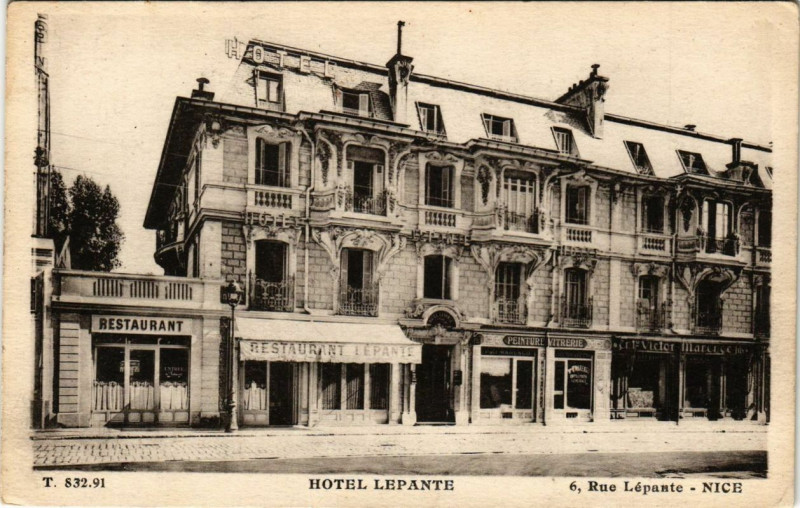 Carte postale ancienne Nice Hotel Lepante à Nice