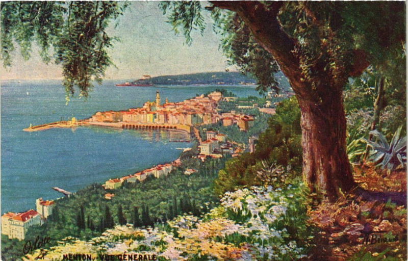 Carte postale ancienne Menton Vue générale à Menton
