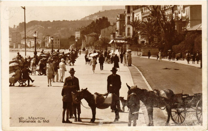 Carte postale ancienne Menton Promenade du Midi à Menton