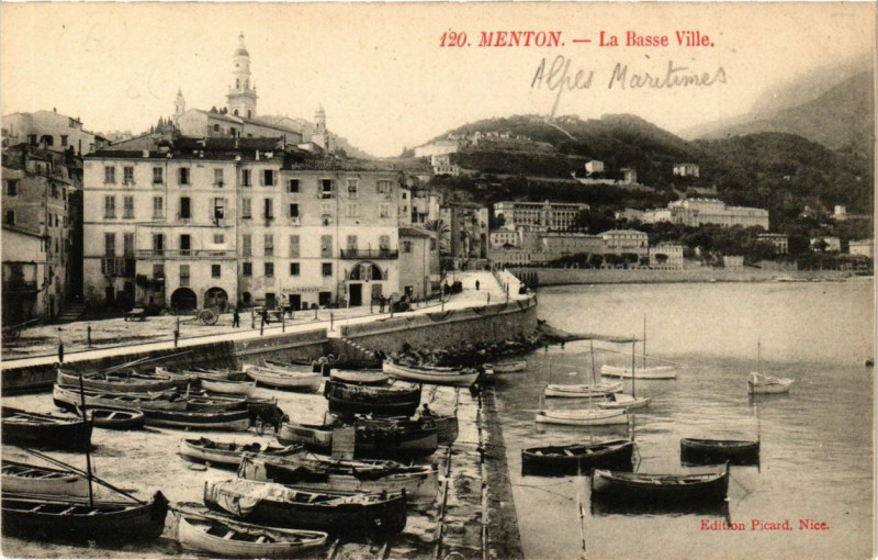 Carte postale ancienne Menton La Basse Ville à Menton