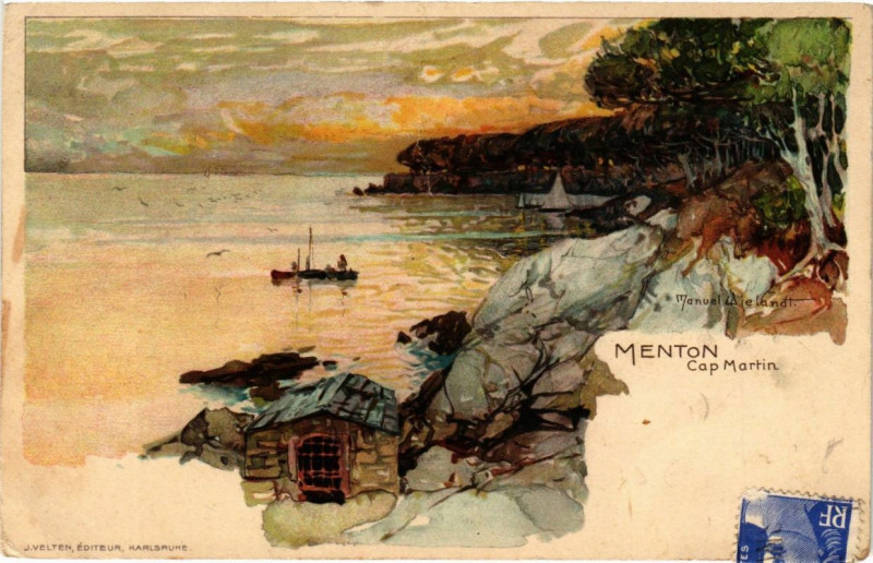 Carte postale ancienne Menton Cap Martin à Menton