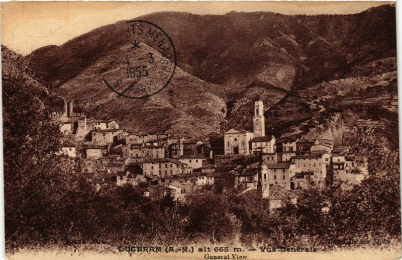 Carte postale ancienne Luceram Vue générale à Lucéram