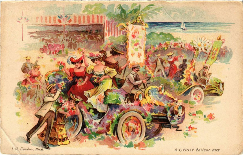 Carte postale ancienne Litho Nice à Nice