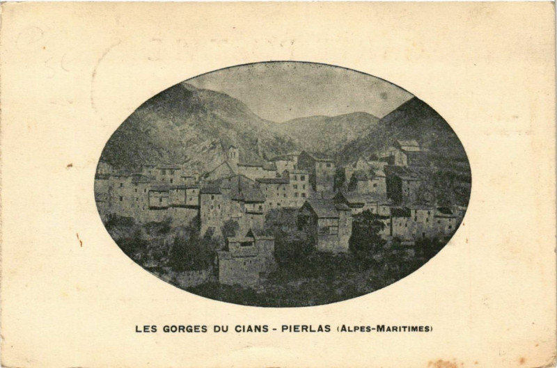 Carte postale ancienne Les Gorges du Cians - Pierlas à Pierlas