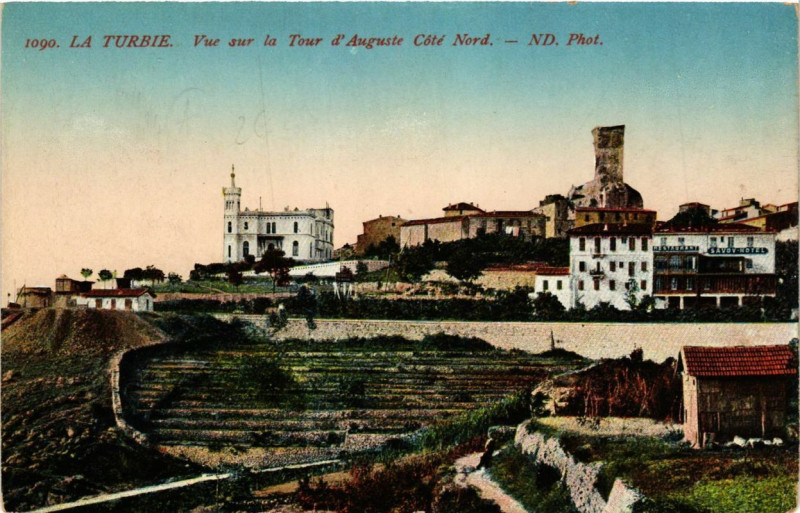 Carte postale ancienne La Turbie Vue sur la Tour d'Auguste Cote Nord à La Tour