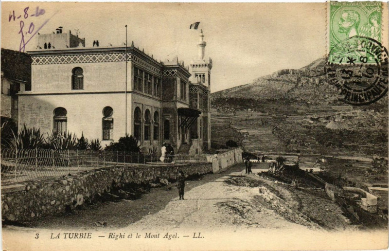 Carte postale ancienne La Turbie Righi et le Mont Agel à La Turbie