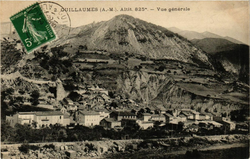 Carte postale ancienne Guillaumes Vue générale à Guillaumes