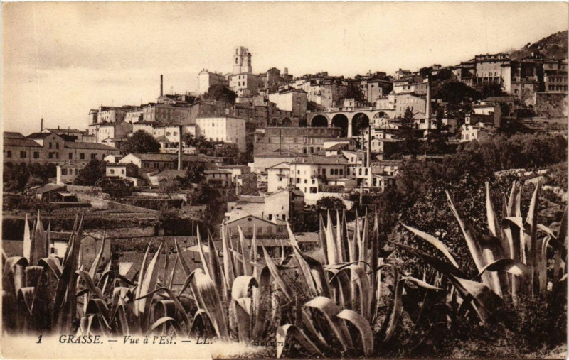 Carte postale ancienne Grasse Vue a l'est à Grasse