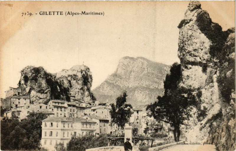 Carte postale ancienne Gilette Alpes Maritimes à Gilette