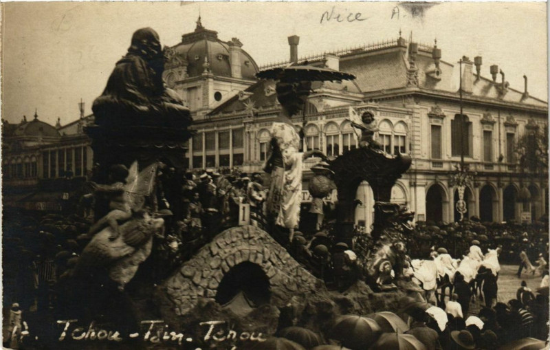 Carte postale ancienne Carnaval de Nice carte photo Tchou-Tsin-Tchou à Nice