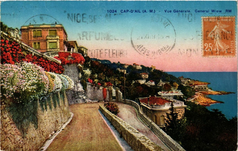 Carte postale ancienne Cap d'Ail Vue générale à Cap-d'Ail