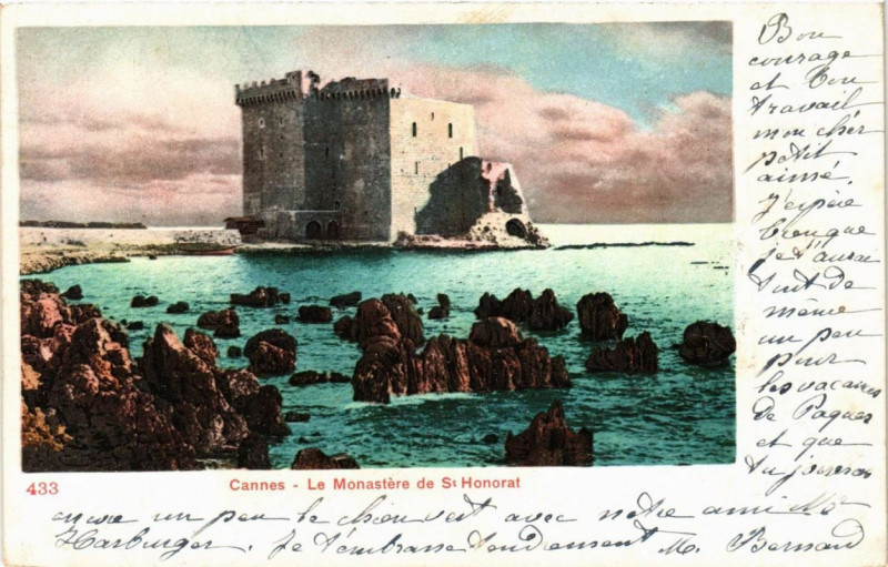 Carte postale ancienne Cannes Le Monastere de St-Honorat à Cannes