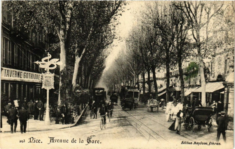 Carte postale ancienne Nice Avenue de la Gare à Nice