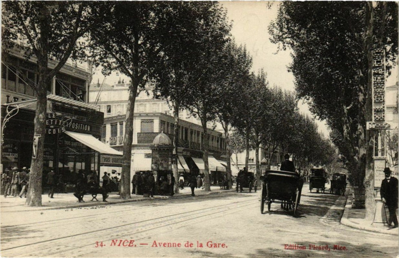 Carte postale ancienne Nice Avenue de la Gare à Nice