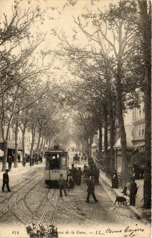 Carte postale ancienne Nice Avenue de la Gare à Nice